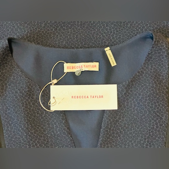 RETAIL $295 NWT Rebecca Taylor Navy Textured Crepe Shift Dress 2 - Picture 8 of 8